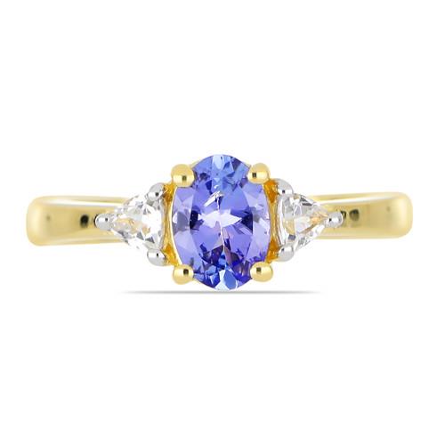 BUY 925 SILVER NATURAL TANZANITE GEMSTONE CLASSIC RING